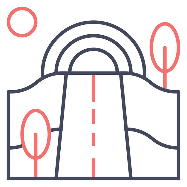 Estilo de ilustración vectorial del paisaje del arco iris