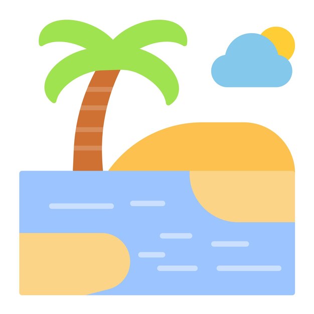 Estilo de ilustración vectorial del paisaje costero