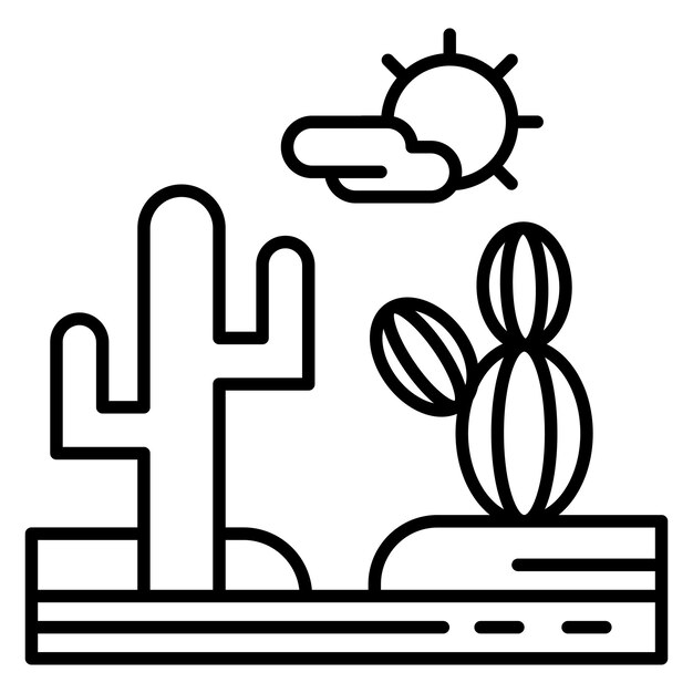 Estilo de ilustración vectorial del paisaje del desierto