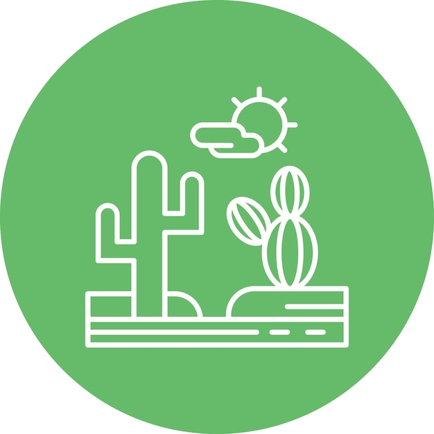Estilo de ilustración vectorial del paisaje del desierto