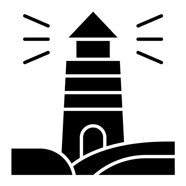 Estilo de ilustración vectorial del paisaje del faro