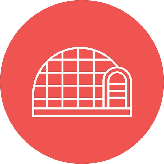 Estilo de ilustración vectorial del paisaje de Igloo