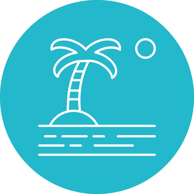 Estilo de ilustración vectorial del paisaje de la isla