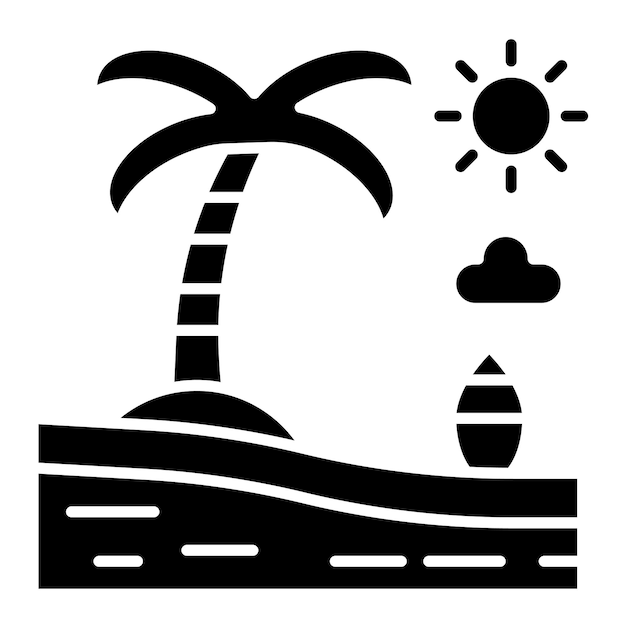 Estilo de ilustración vectorial del paisaje de playa