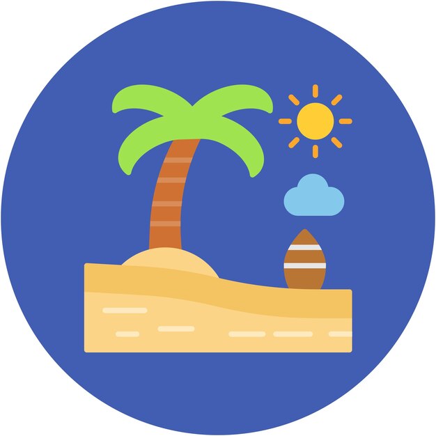 Estilo de ilustración vectorial del paisaje de playa