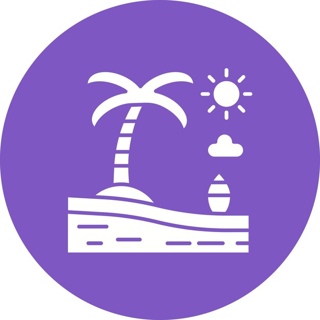 Estilo de ilustración vectorial del paisaje de playa
