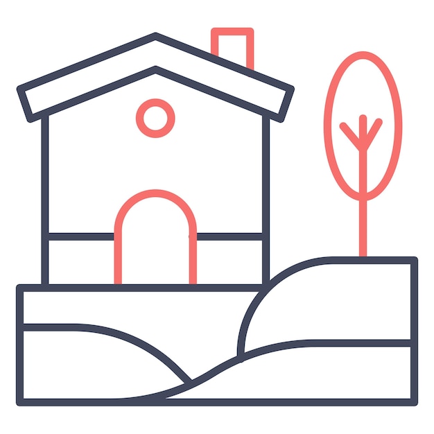 Estilo de la ilustración vectorial del paisaje