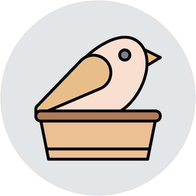 Vector estilo de ilustración vectorial de pájaros en macetas de flores