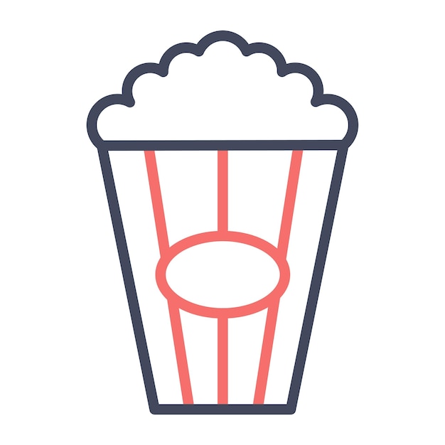 Estilo de la ilustración vectorial de las palomitas de maíz