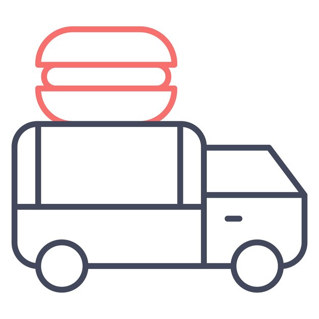 Estilo de ilustración vectorial de panadería móvil