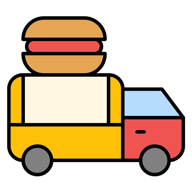 Estilo de ilustración vectorial de panadería móvil