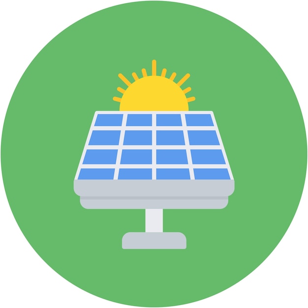 Estilo de ilustración vectorial del panel solar