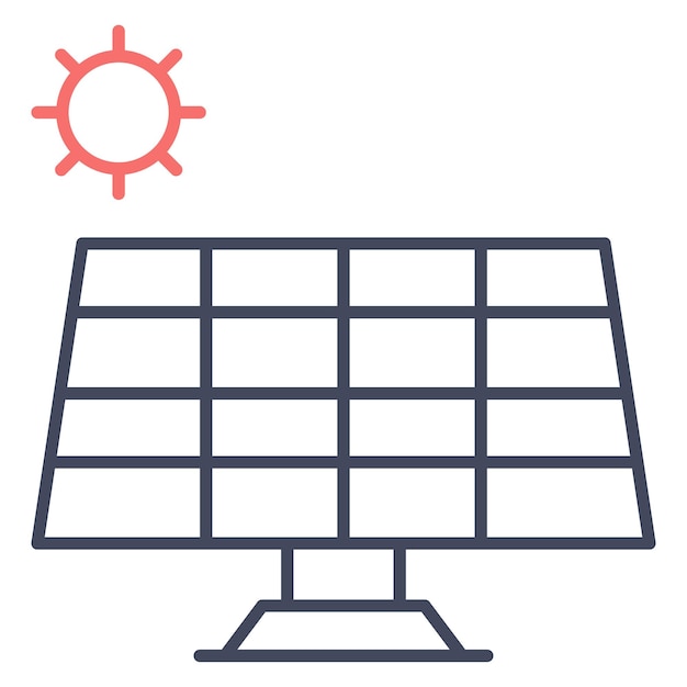 Estilo de ilustración vectorial del panel solar
