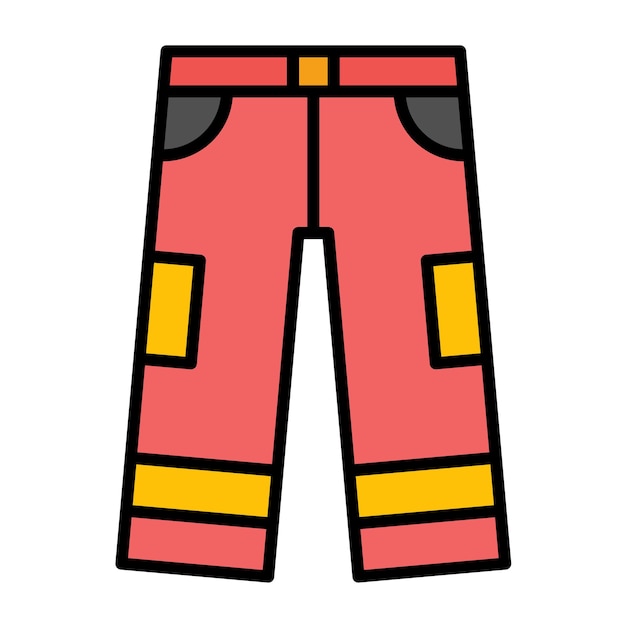 Vector estilo de ilustración vectorial de los pantalones de los bomberos