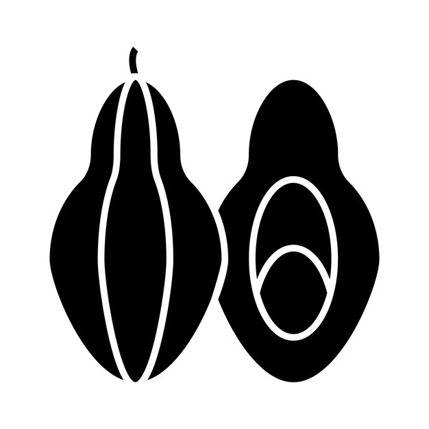Estilo de ilustración vectorial de la papaya
