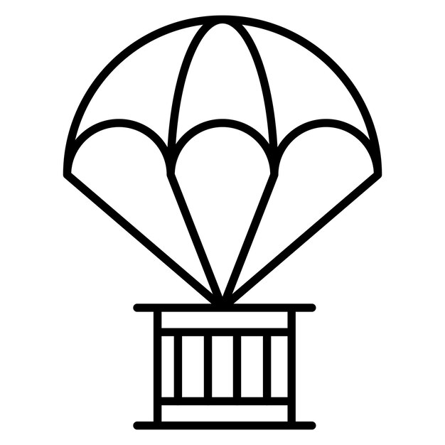 Estilo de ilustración vectorial de paracaídas del ejército