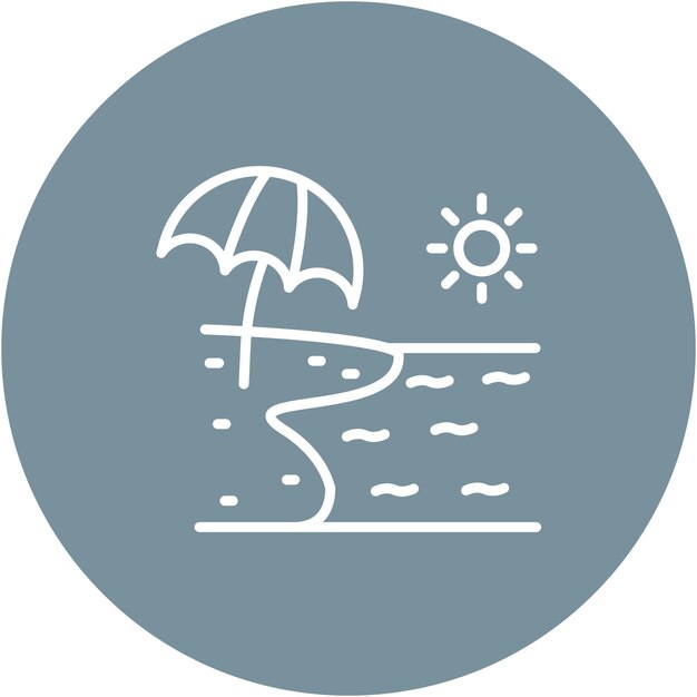Estilo de ilustración vectorial de paraguas de playa