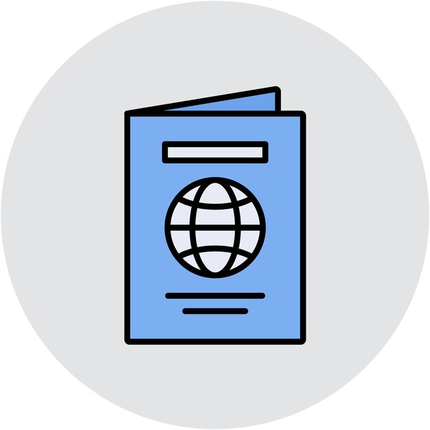 Estilo de la ilustración vectorial del pasaporte