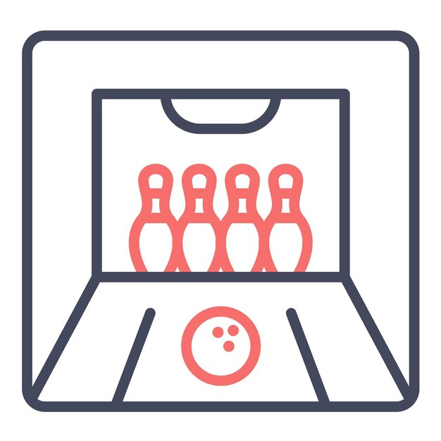 Estilo de ilustración vectorial del pasillo de bolos