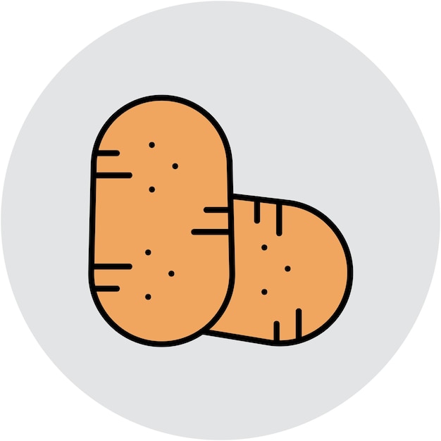 Estilo de ilustración vectorial de las patatas