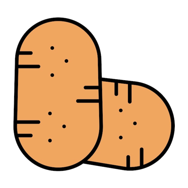 Estilo de ilustración vectorial de las patatas