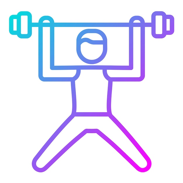 Estilo de la ilustración vectorial de la persona que levanta pesas