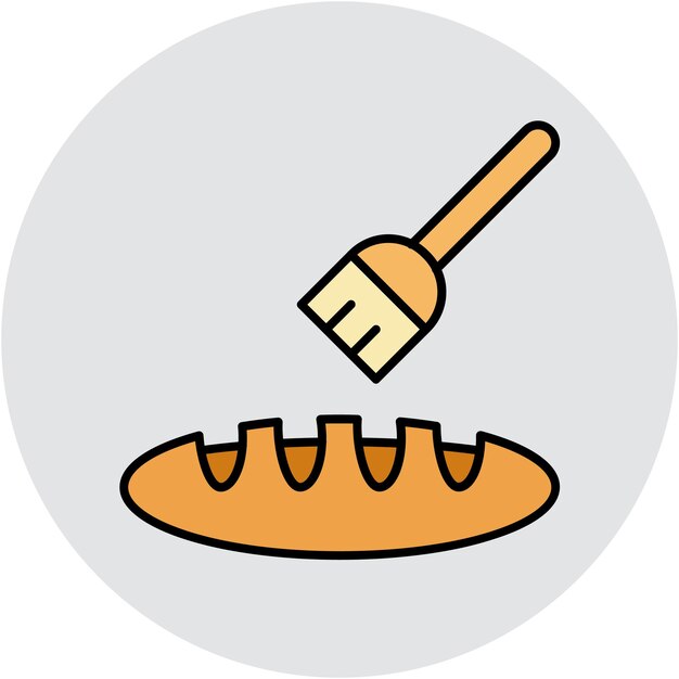 Estilo de ilustración vectorial del pincel de pastelería
