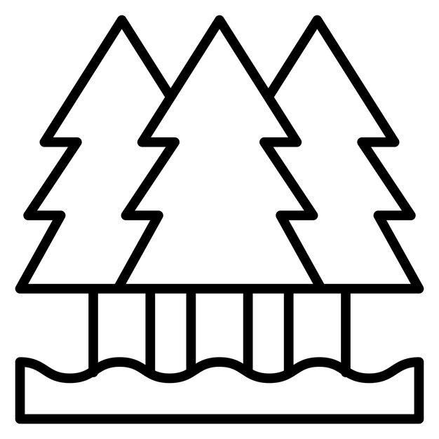 Estilo de ilustración vectorial de pino