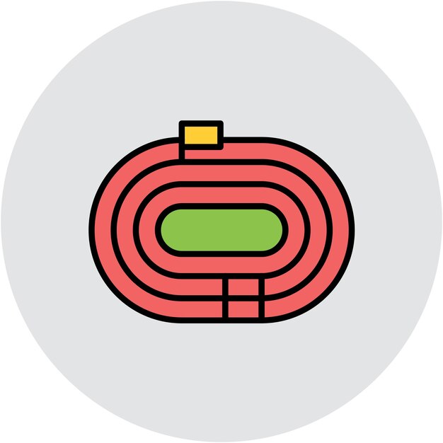 Estilo de ilustración vectorial de la pista en ejecución
