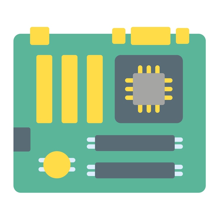 Vector estilo de ilustración vectorial de la placa base