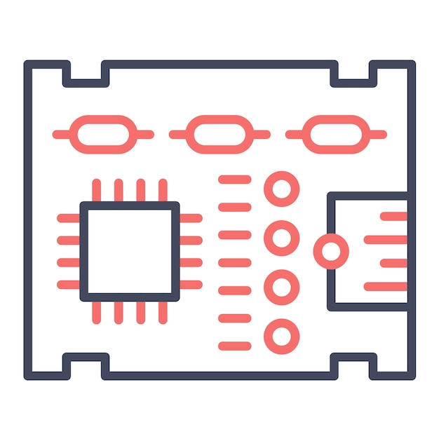 Estilo de ilustración vectorial de la placa de PCB