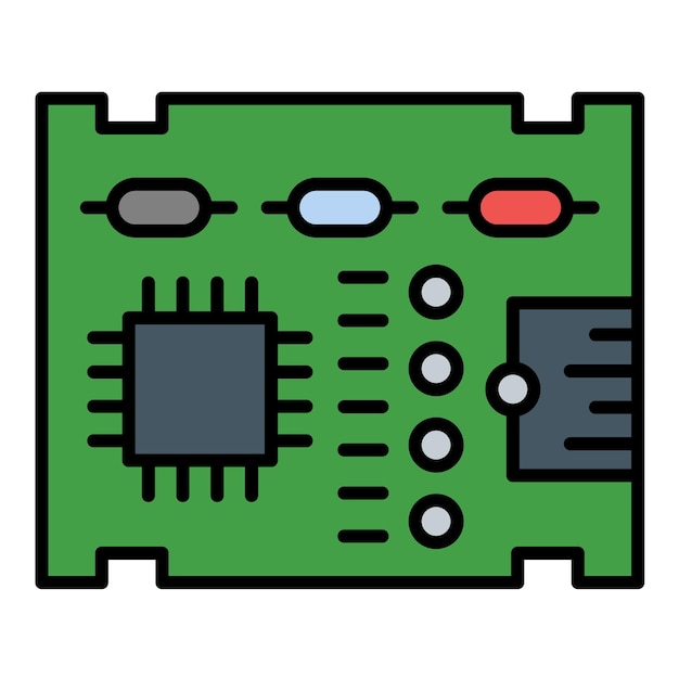 Vector estilo de ilustración vectorial de la placa de pcb