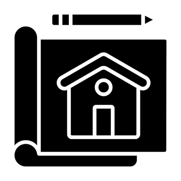 Estilo de ilustración vectorial del plan de la casa