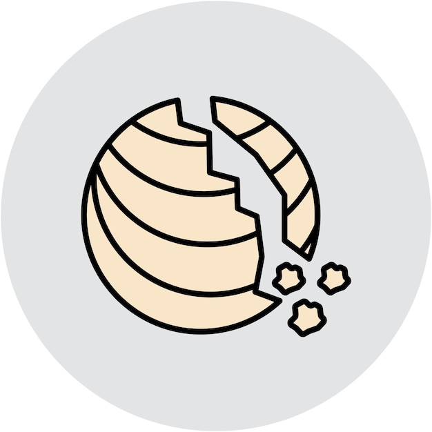 Estilo de ilustración vectorial del planeta destruido