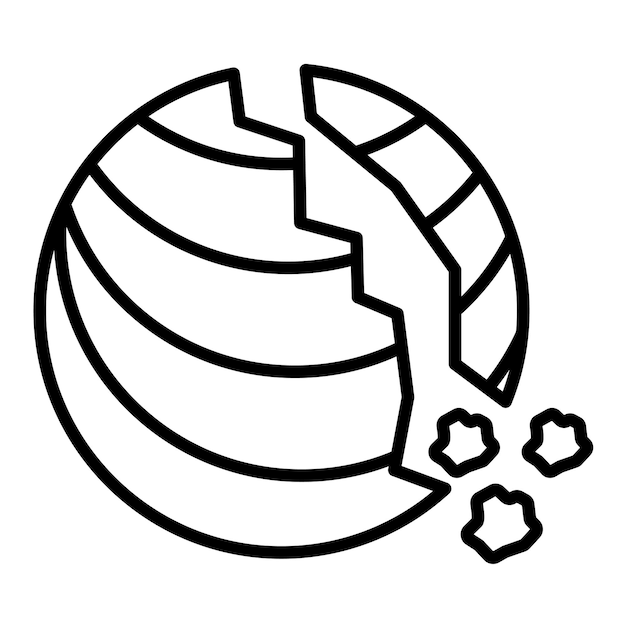 Estilo de ilustración vectorial del planeta destruido