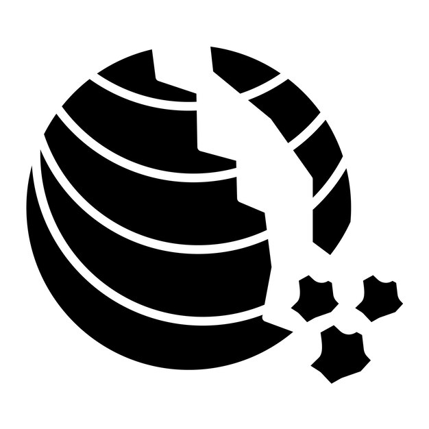 Estilo de ilustración vectorial del planeta destruido