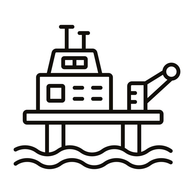 Estilo de ilustración vectorial de la plataforma de aceite