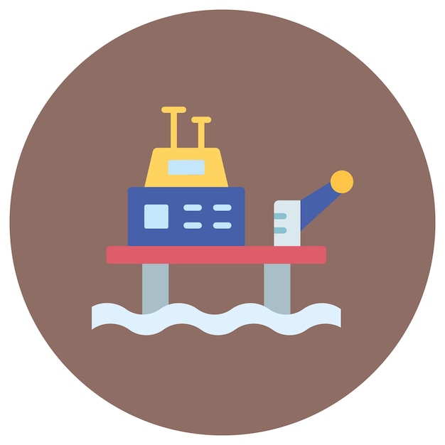 Estilo de ilustración vectorial de la plataforma de aceite
