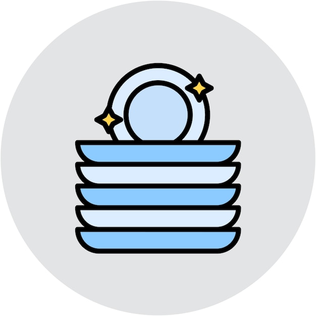 Estilo de ilustración vectorial de platos limpios
