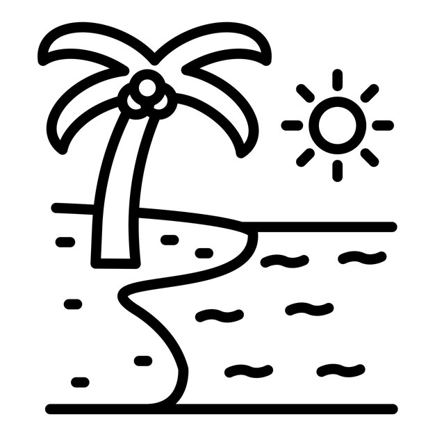 Estilo de ilustración vectorial de la playa