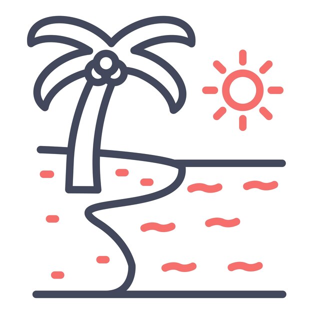 Estilo de ilustración vectorial de la playa