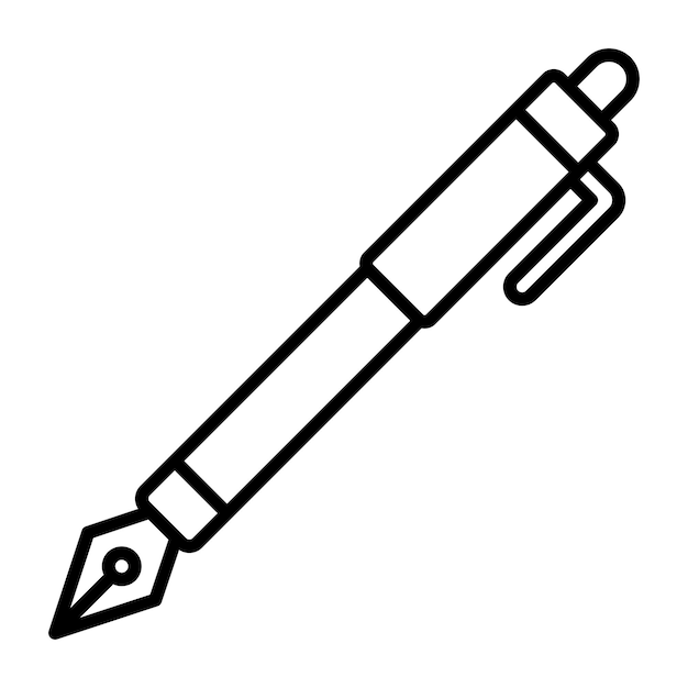 Estilo de la ilustración vectorial de la pluma fuente
