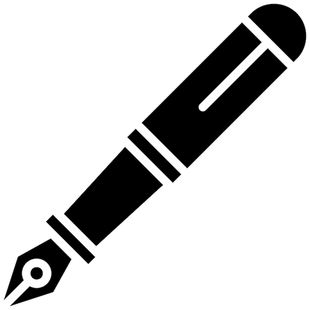 Estilo de la ilustración vectorial de la pluma fuente
