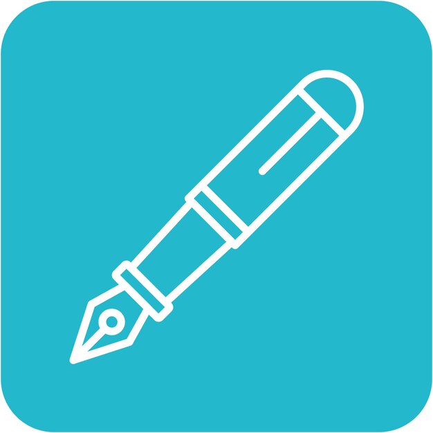 Estilo de la ilustración vectorial de la pluma fuente