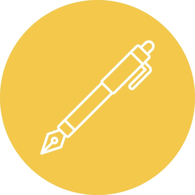 Estilo de la ilustración vectorial de la pluma fuente