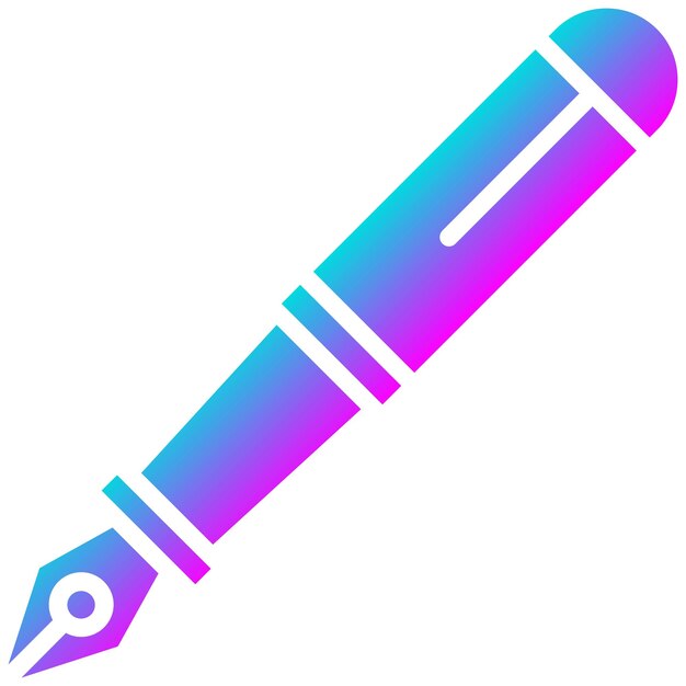 Estilo de la ilustración vectorial de la pluma fuente