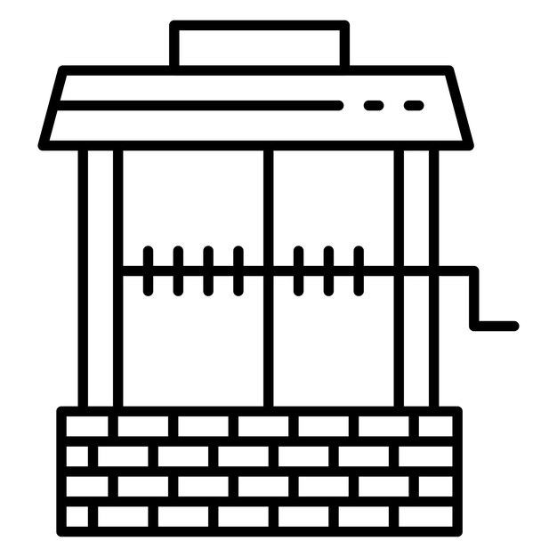 Estilo de ilustración vectorial del pozo de agua del desierto