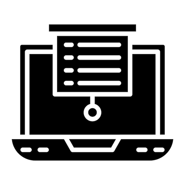 Estilo de ilustración vectorial de la presentación de la computadora portátil