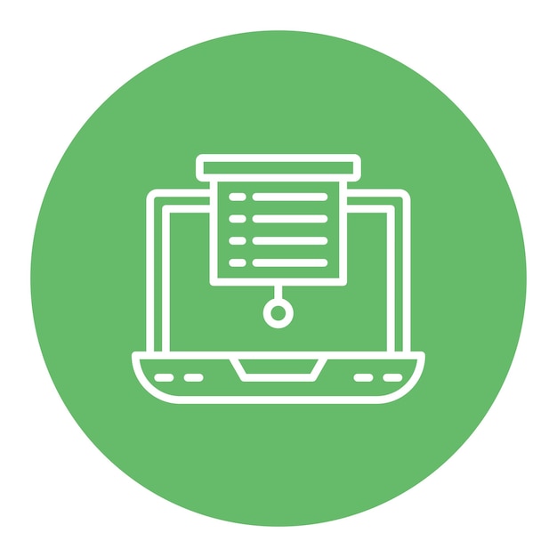 Estilo de ilustración vectorial de la presentación de la computadora portátil