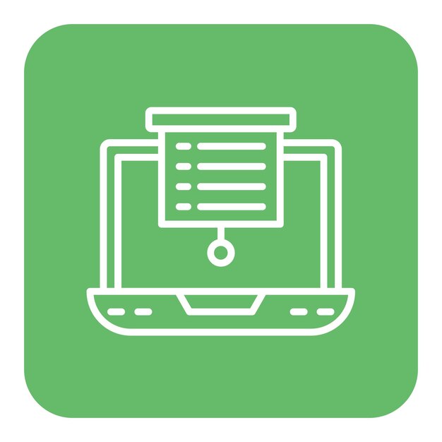 Estilo de ilustración vectorial de la presentación de la computadora portátil